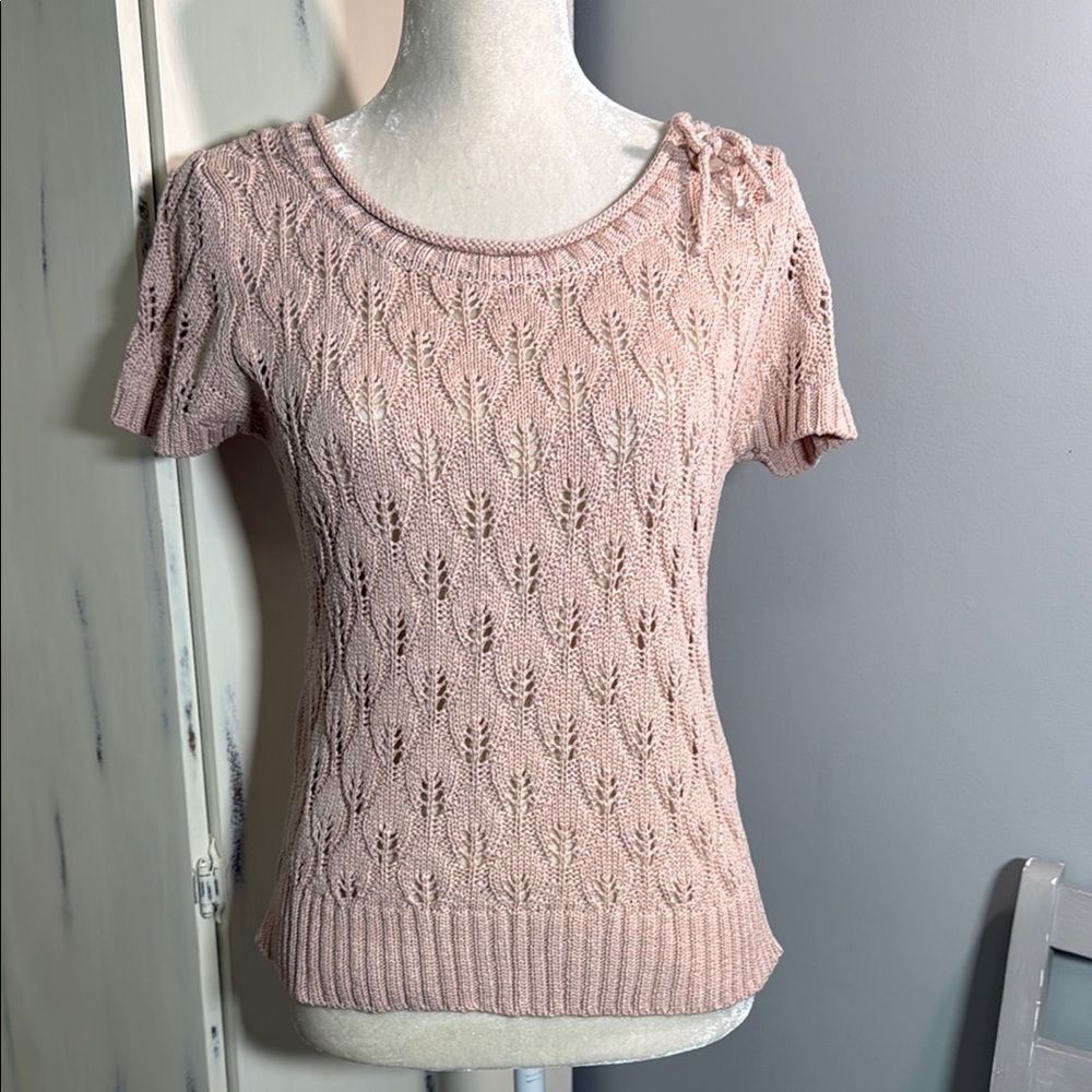 Mary Firenze Blush crocheted Top/sweater